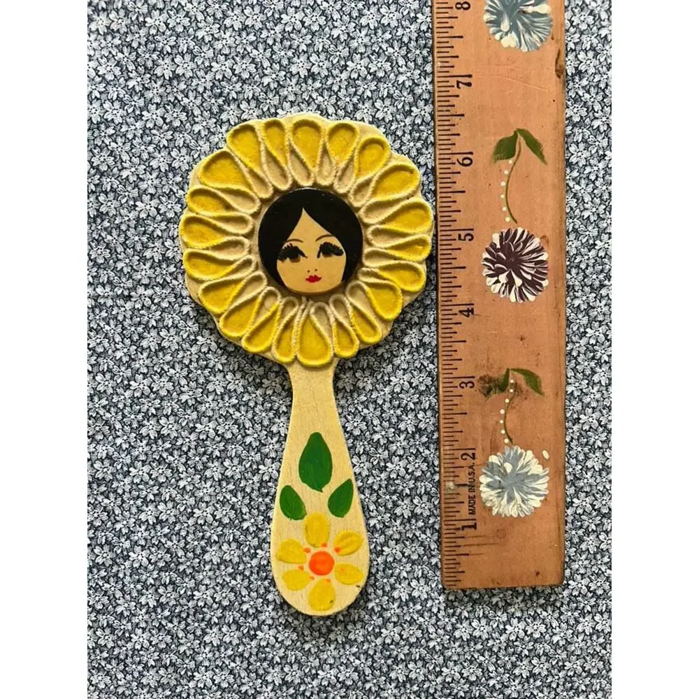 Vintage Daisy Hand Mirror | 1960s Flower Power Vanity Mirror